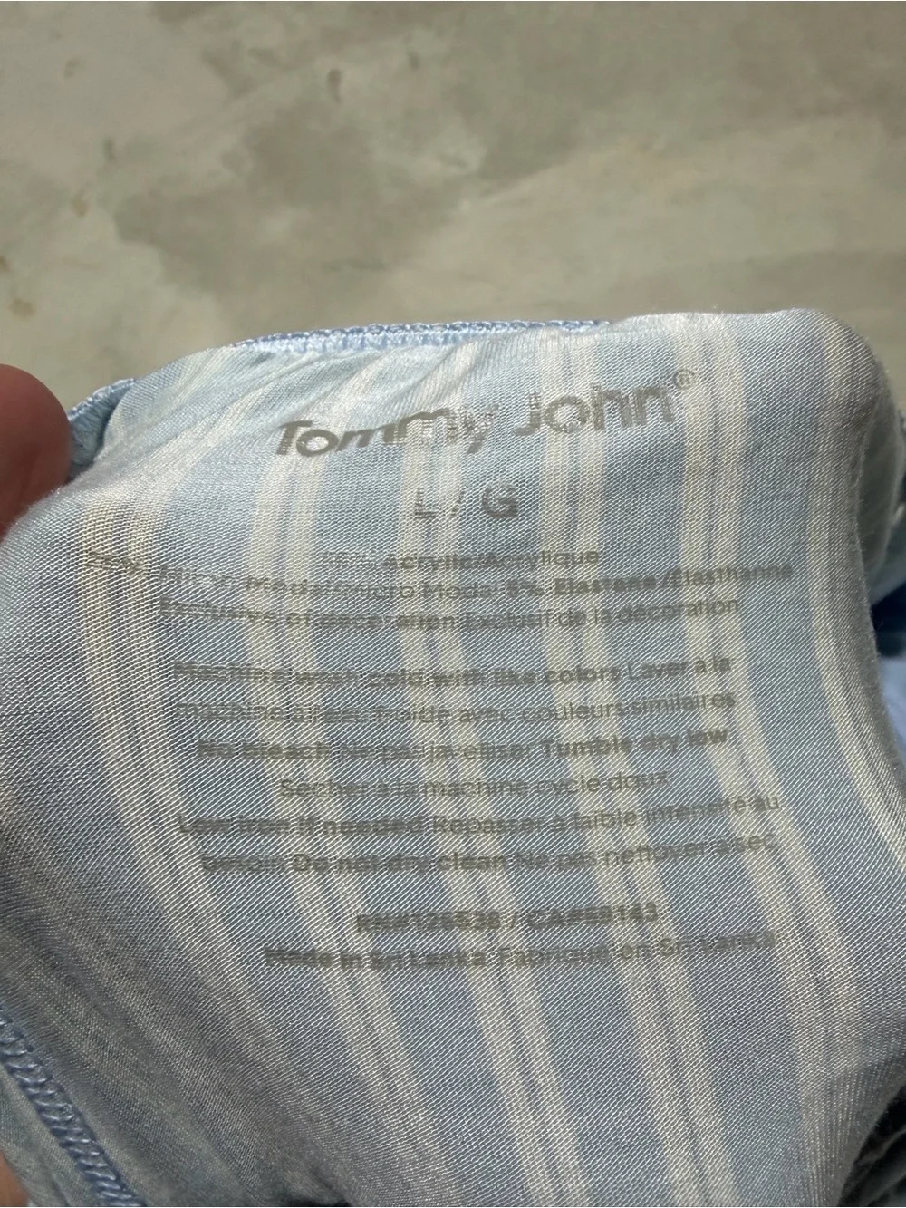 Tommy John Light Blue Striped Lounge Pants large